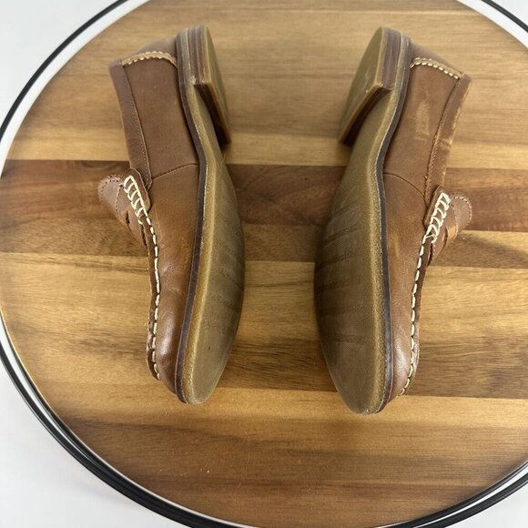 Sperry Womens Brown Leather Loafer Shoes Size 7M Classic Moc Toe Slip-On Casual - Picture 7 of 11